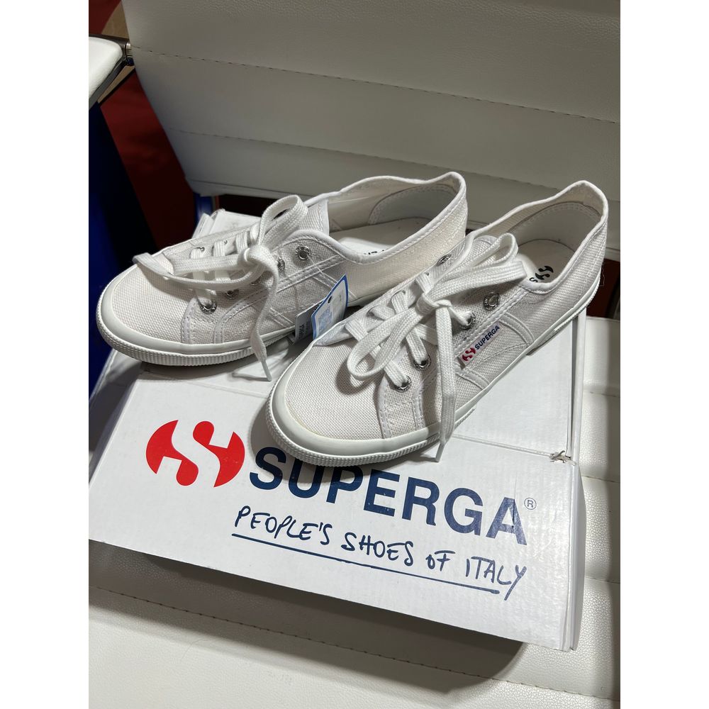 Superga White Canvas Low-Top Sneakers - Picture 7 of 10